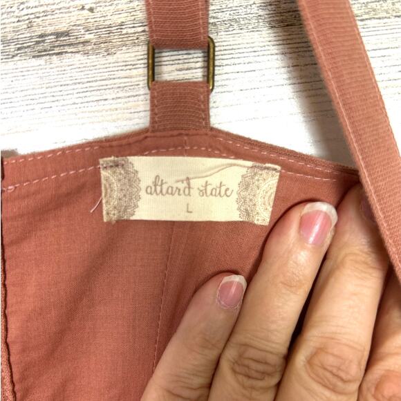 Altar’d State Womens Large Salmon Pink Boho Flare Mini Dress Side Zip - Picture 3 of 5